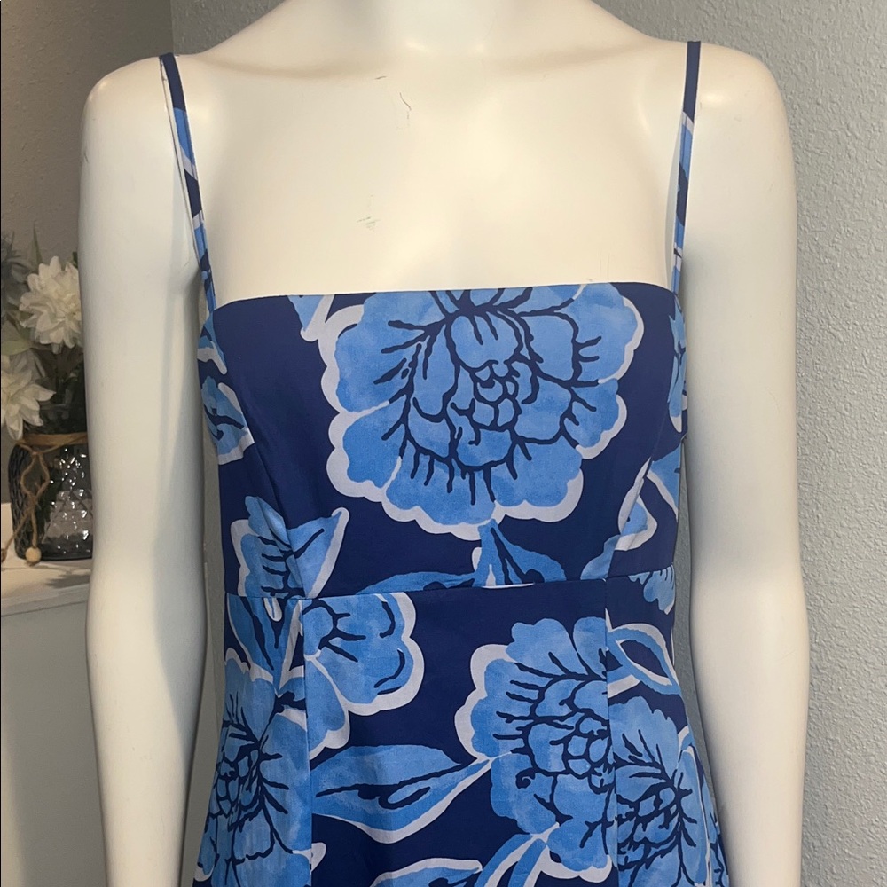 Blue Floral Maxi Dress Cotton